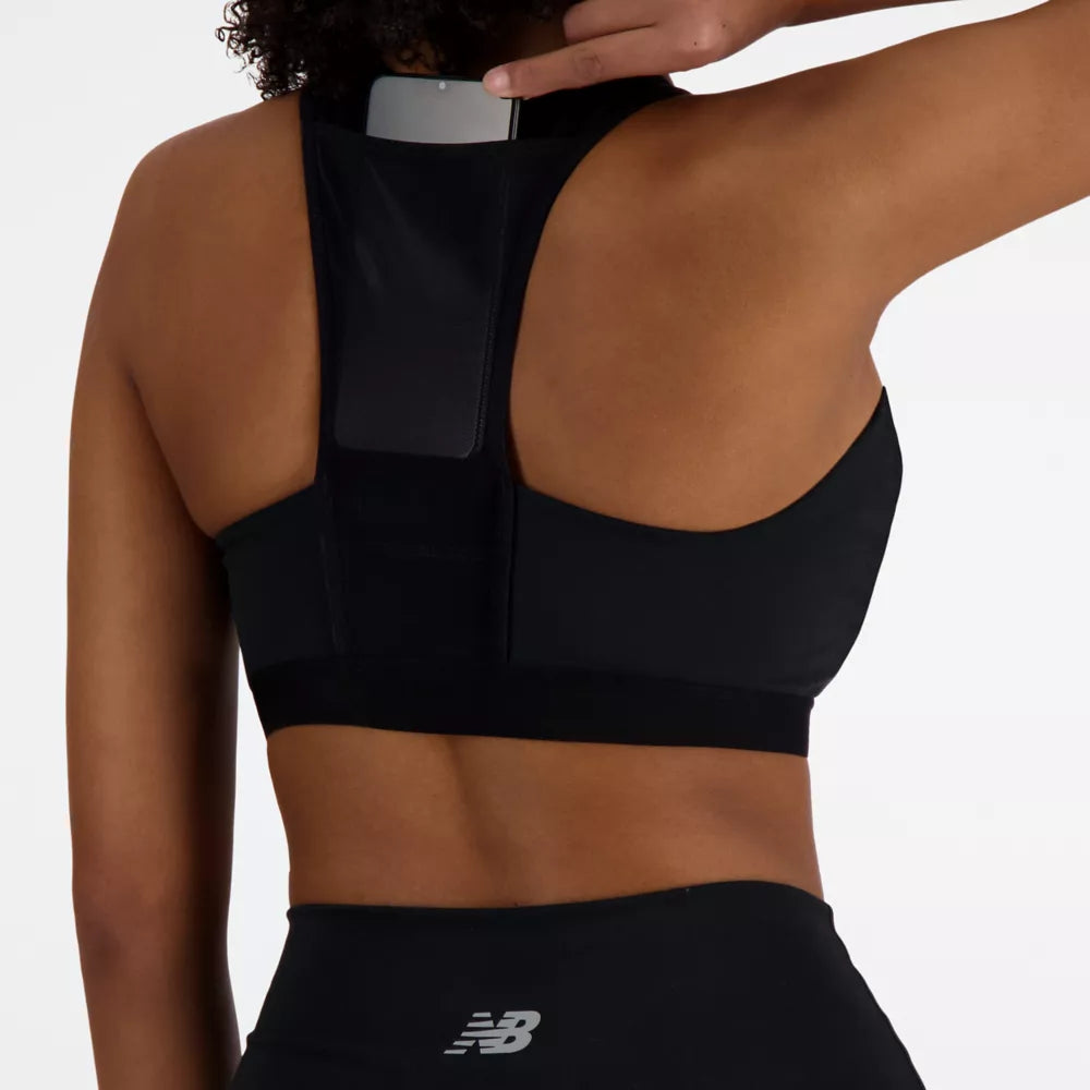 NB Sleek Medium Support Pocket Zip Front Bra